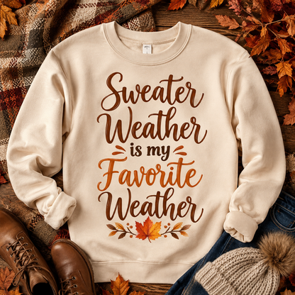 Sweater Weather is my Favorite Weather Fall Sublimation PNG Mug Design