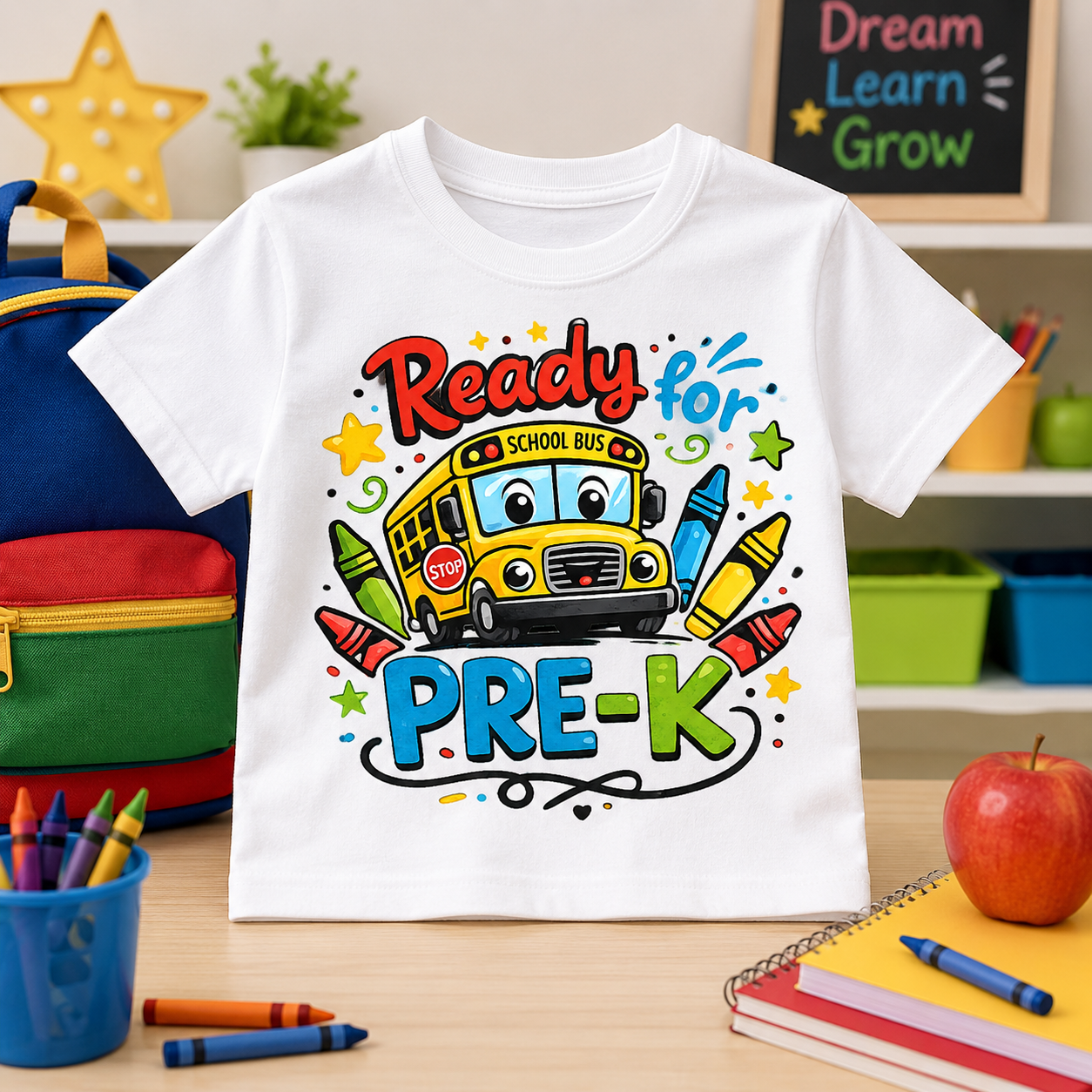 Ready for Pre-K Back to School Sublimation PNG Kids Shirt Design