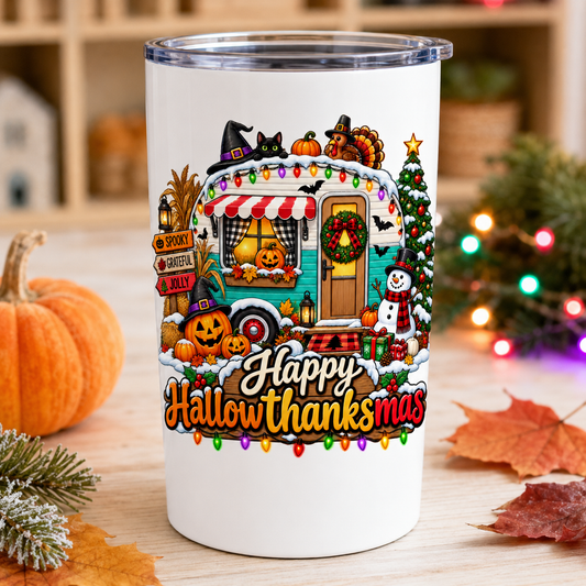 Happy Hallowthanksmas PNG | Camper Sublimation Design