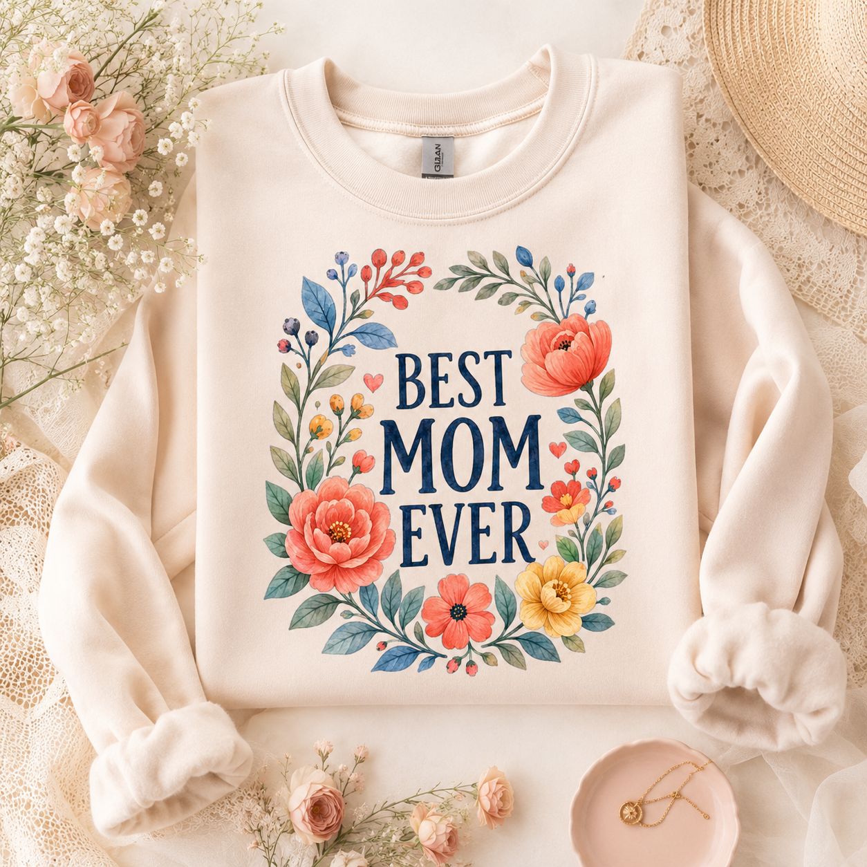 Best Mom Ever Floral PNG Sublimation Design
