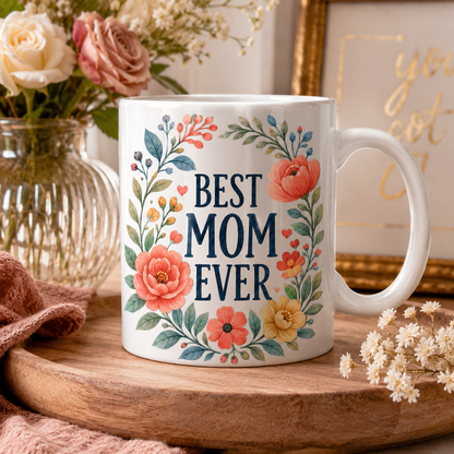Best Mom Ever Floral PNG Sublimation Design
