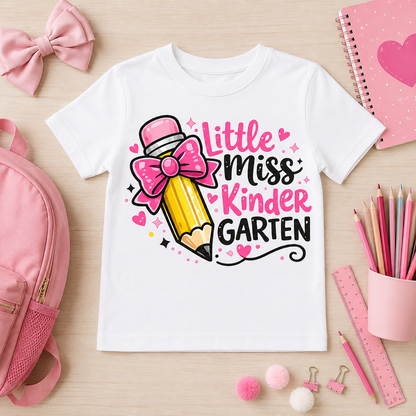 Little Miss Kindergarten PNG Sublimation Design