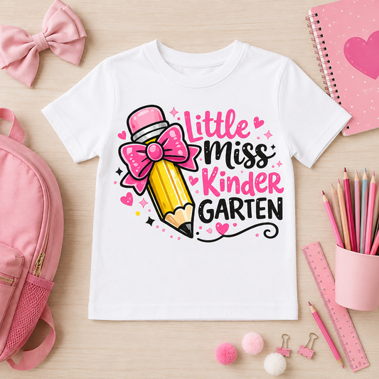 Little Miss Kindergarten PNG Sublimation Design