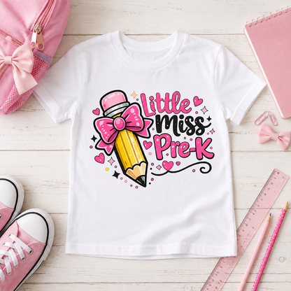 Little Miss Pre-K PNG Sublimation Design