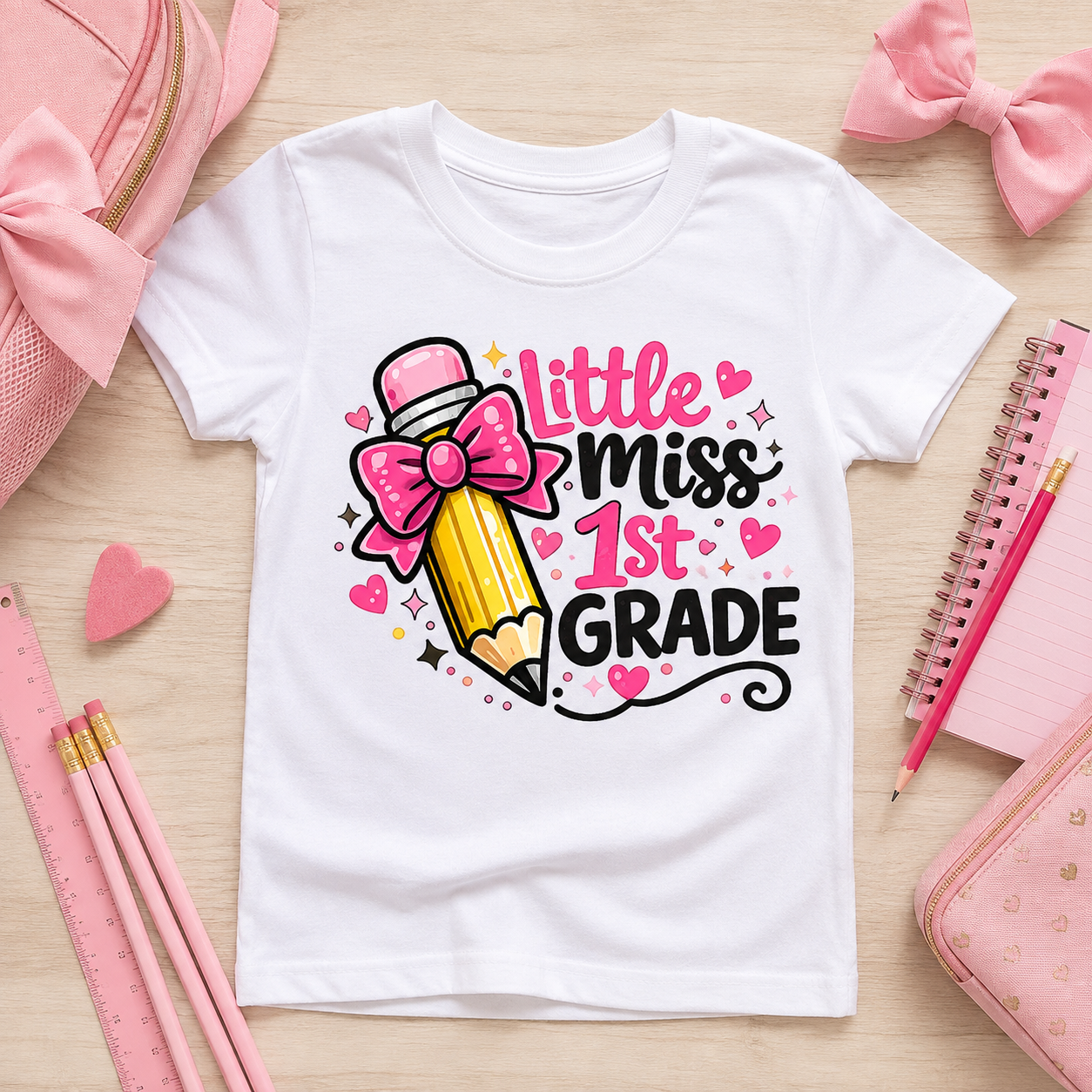 Little Miss 1st Grade PNG Sublimation Design