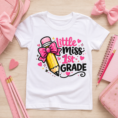 Little Miss 1st Grade PNG Sublimation Design