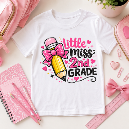 Little Miss 2nd Grade PNG Sublimation Design