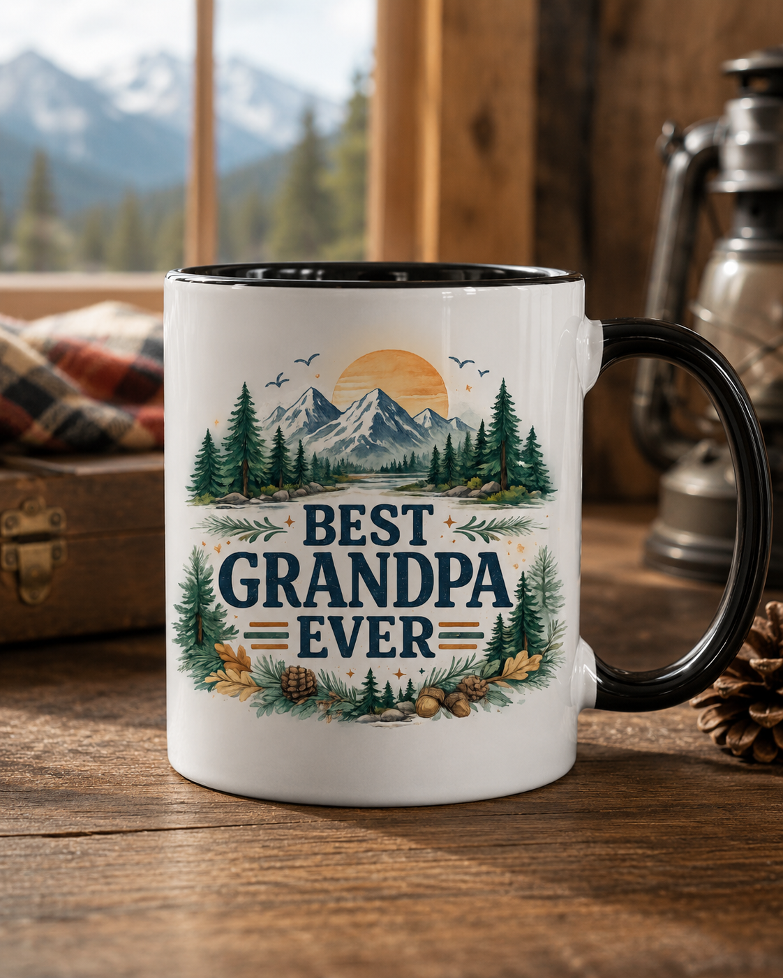 Best Grandpa Ever Outdoor Mountain PNG Sublimation Design
