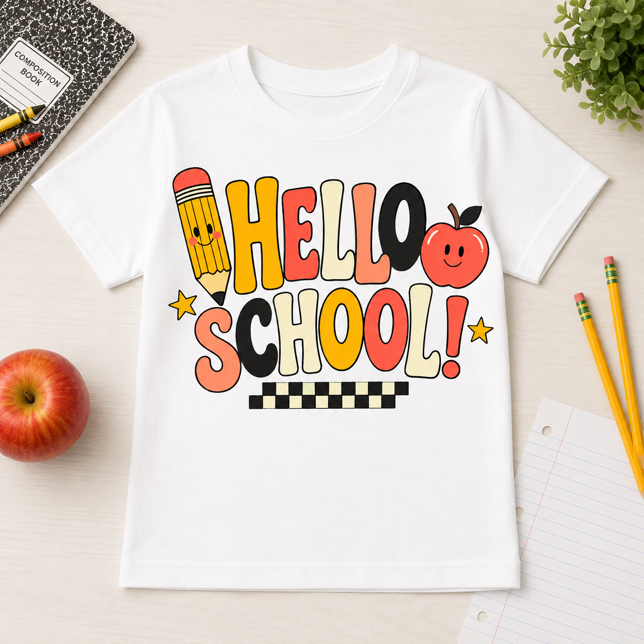 Hello School back to school sublimation PNG design – JenCraft Designs digital download