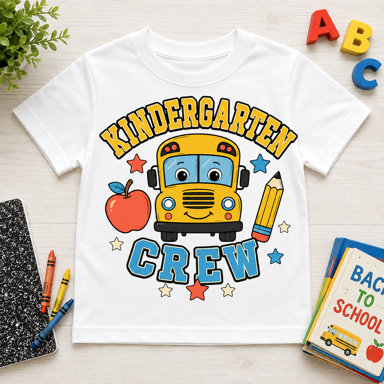 Kindergarten Crew back to school sublimation PNG design – JenCraft Designs digital download