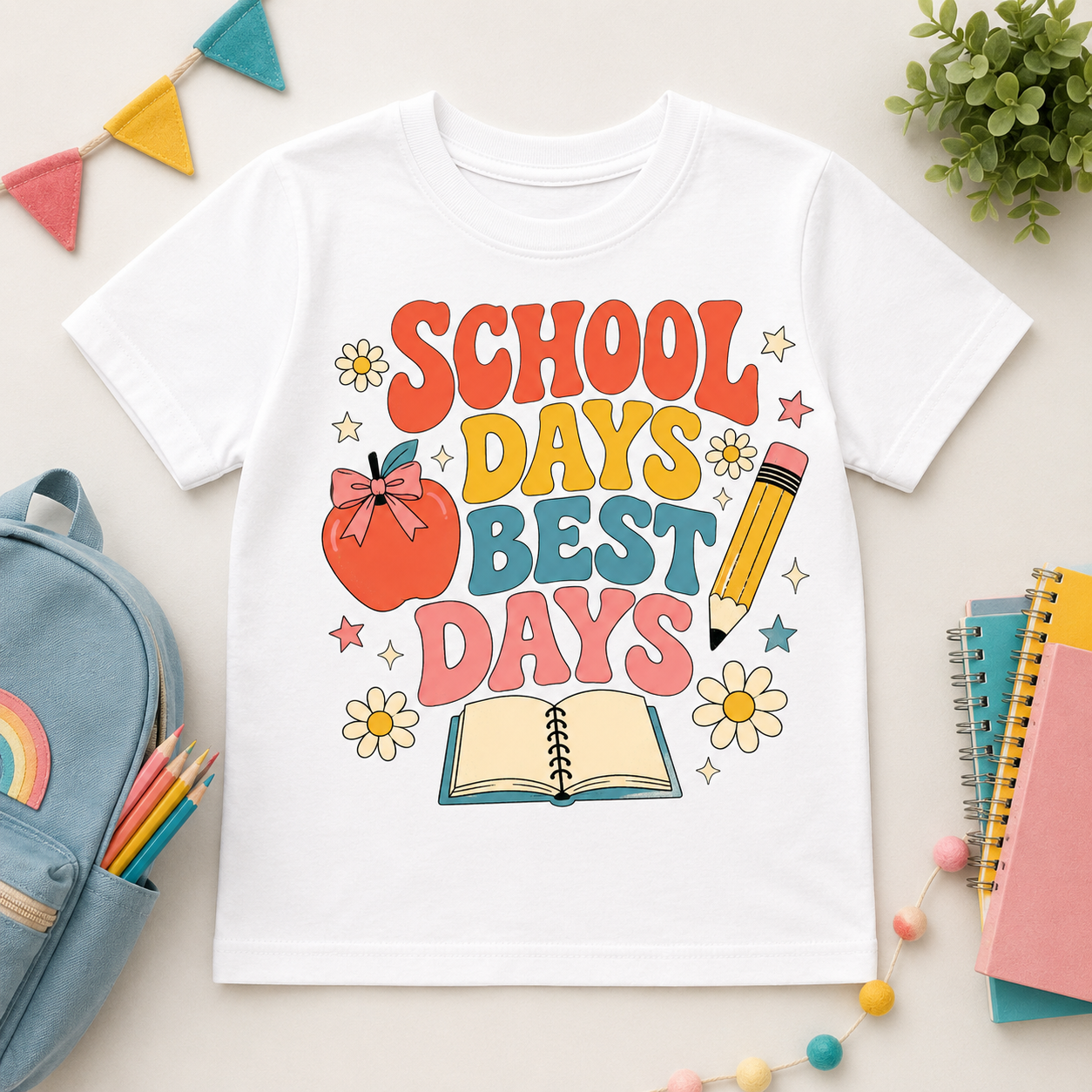 School Days Best Days back to school sublimation PNG kids shirt design – JenCraft Designs digital download