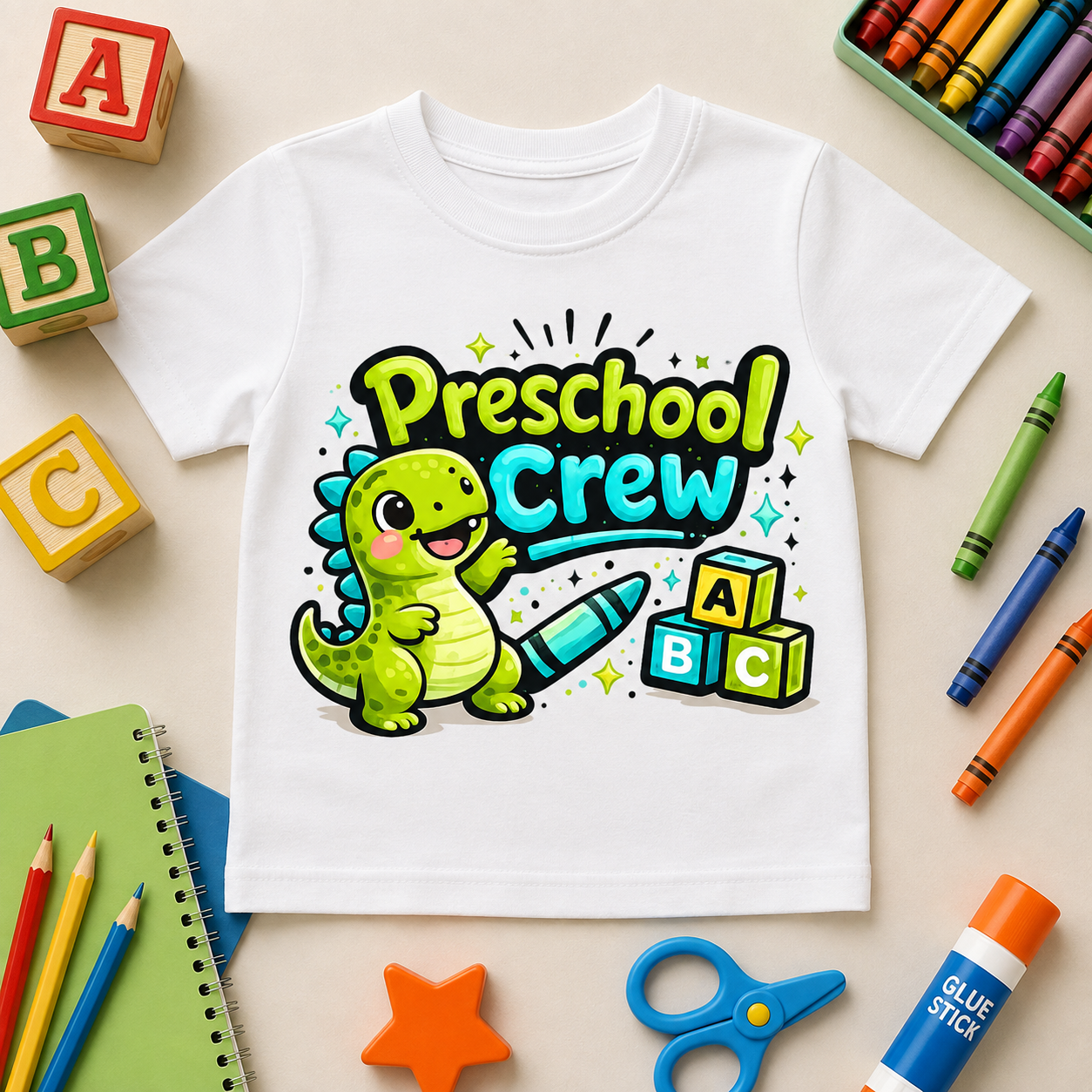 Preschool Crew back to school sublimation PNG kids shirt design – JenCraft Designs digital download