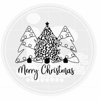 Merry Christmas Svg | Leopard Christmas Trees SVG EPS DXF PNG