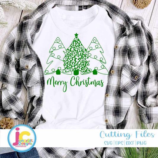 Merry Christmas Svg | Leopard Christmas Trees SVG EPS DXF PNG