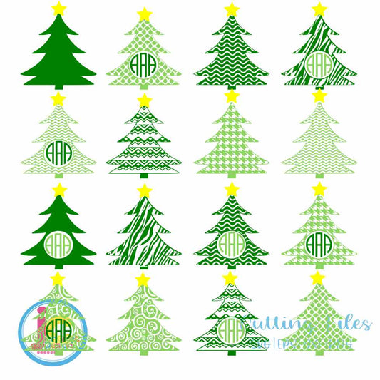 Christmas Svg | Tree Monogram SVG DXF PNG EPS Bundle