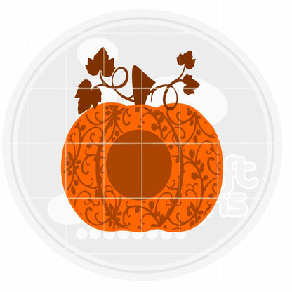Pumpkin Svg | Round Monogram Frame SVG EPS DXF PNG