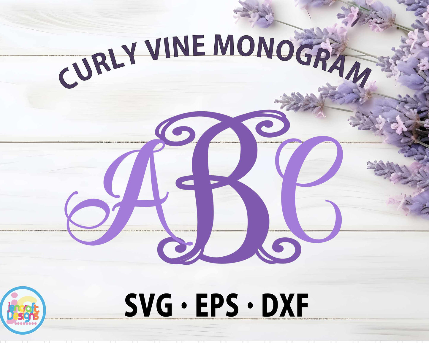 Curly Vine Monogram AlphaBet | Interlocking Monogram SVG DXF EPS