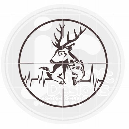 Hunting Svg | Duck Deer Fish Crosshairs SVG EPS DXF PNG