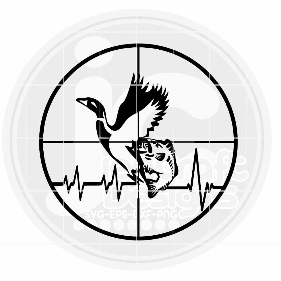 Hunter Fisherman Svg | Duck Hunting Fishing SVG DXF PNG EPS