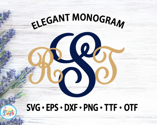 Elegant Vine Monogram Font TTF OTF SVG | A-Z Alphabet - JenCraft Designs