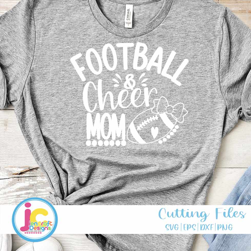 Cheer Football Mom Svg | Biggest Fan Football Cheer SVG DXF PNG EPS JenCraft Designs