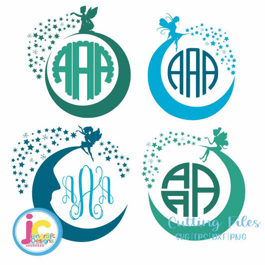 Fairy Monogram Frame | Fantasy SVG EPS DXF PNG Bundle