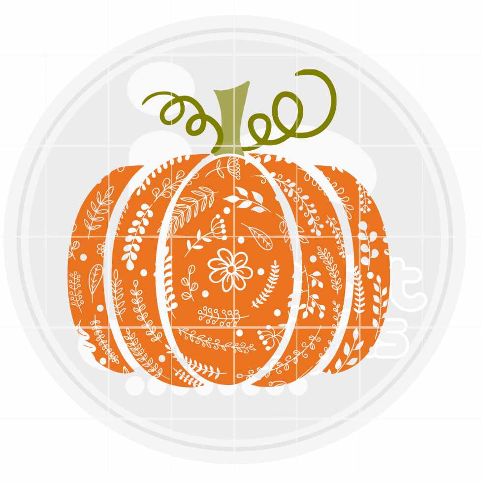 Fall Pumpkin | Thanksgiving Swirly Pattern Pumpkin SVG DXF PNG EPS