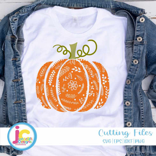 Fall Pumpkin | Thanksgiving Swirly Pattern Pumpkin SVG DXF PNG EPS