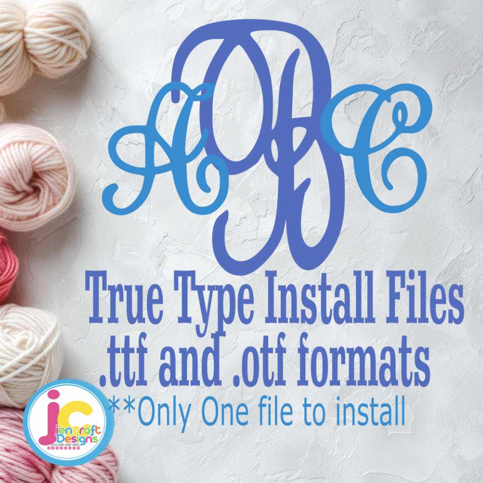 Fancy vine Monogram Font | .TTF & .OTF Installable System Font