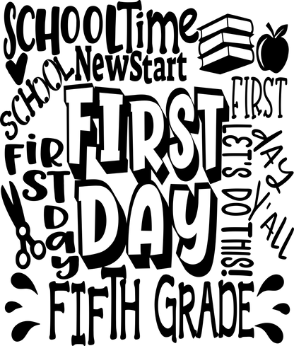 First Day of School svg 5th Grade Typography SVG EPS DXF PNG