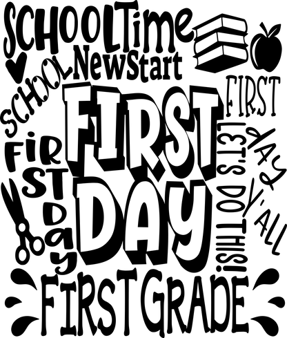 First Day of School svg | 1st Grade Typography SVG EPS DXF PNG