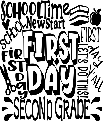 First Day of School svg | 2nd Grade Typography SVG EPS DXF PNG