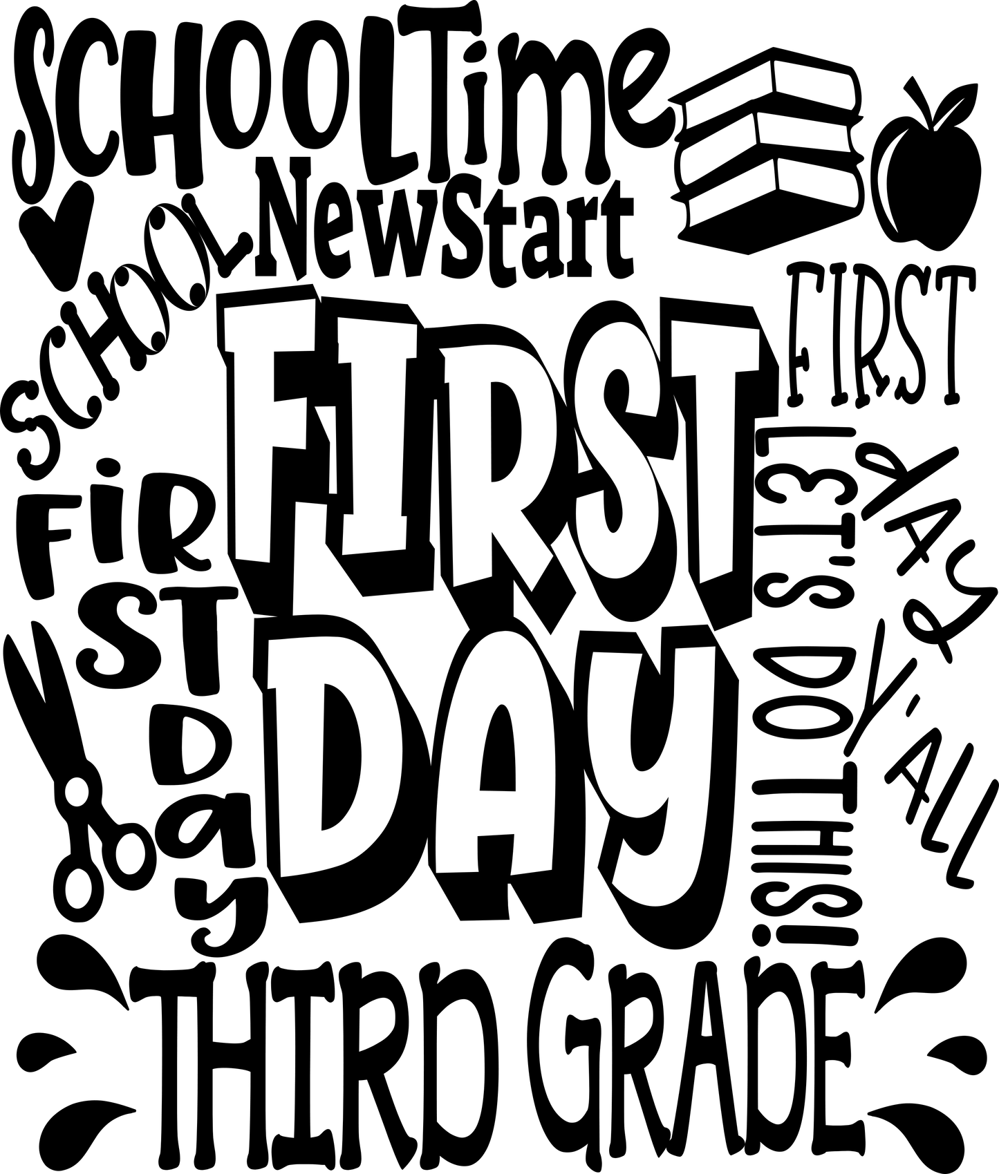 First Day of School svg | 3rd Grade Typography SVG EPS DXF PNG
