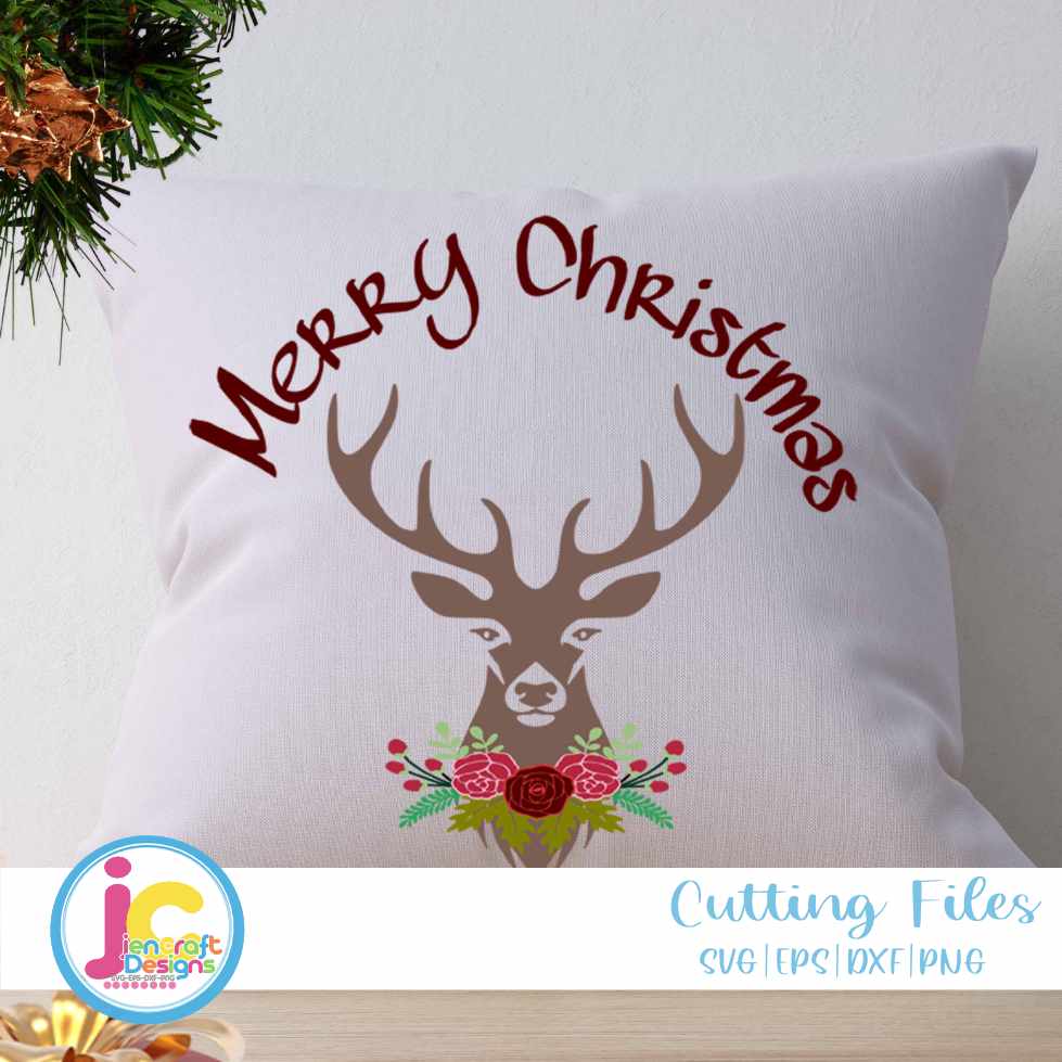 Christmas Svg | Floral Deer Antlers SVG EPS DXF PNG