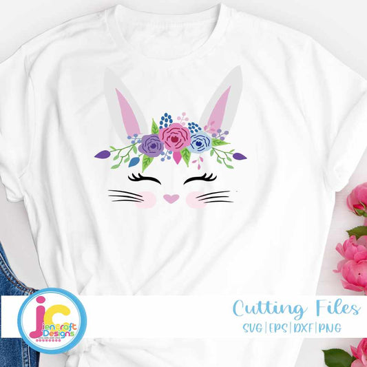 Easter Svg | Floral Bunny Face SVG EPS DXF PNG