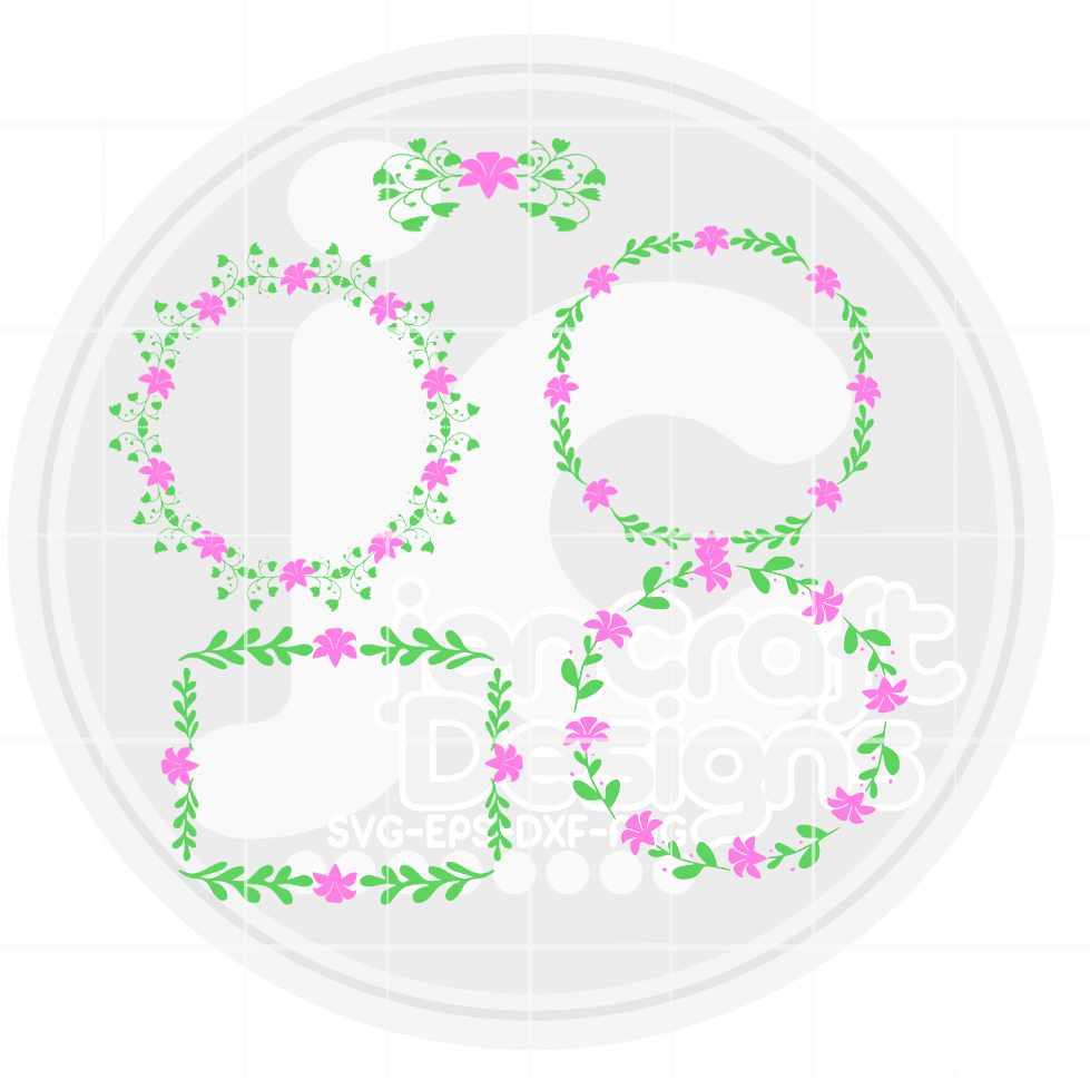 Floral Svg | Monogram Frame SVG EPS DXF PNG Bundle