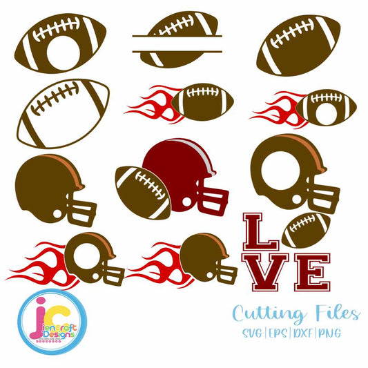 Football Svg | Football Monogram Frame SVG EPS DXF PNG Bundle