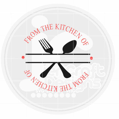 kitchen Svg | Split Utensils Family Monogram SVG DXF PNG EPS