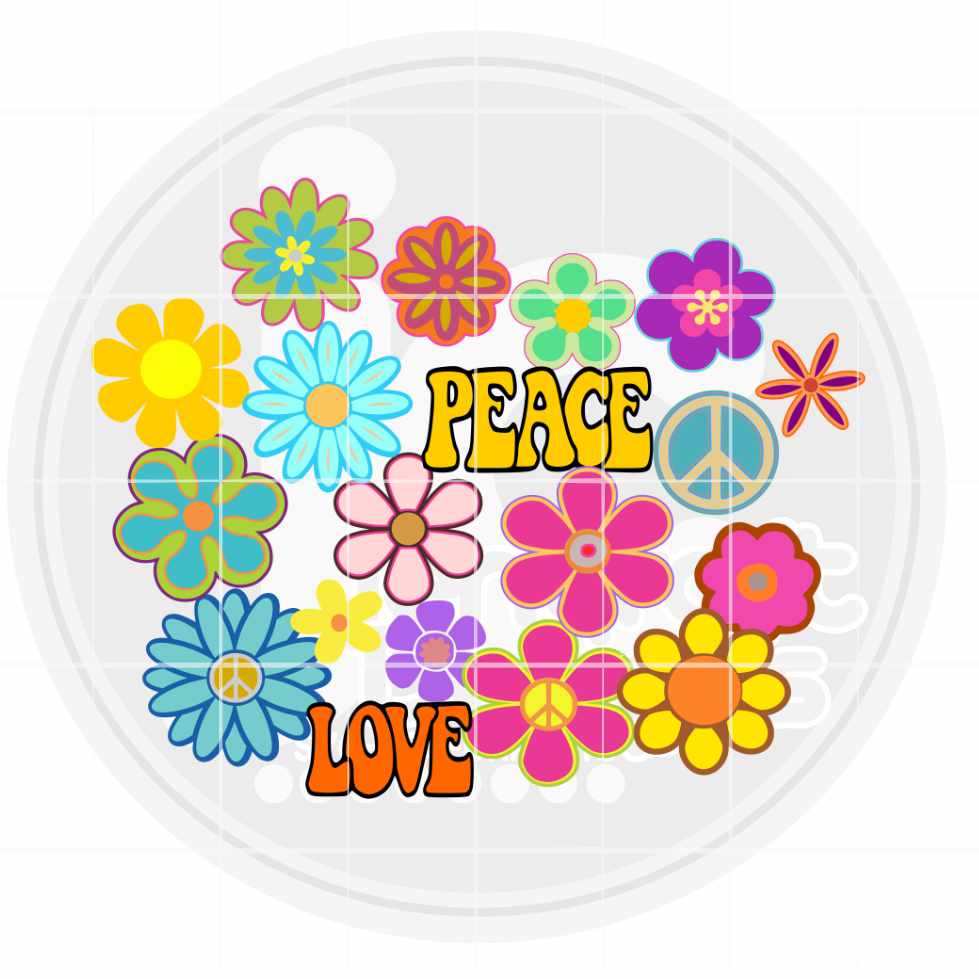 Hippie Svg | Retro Groovy Flowers SVG DXF PNG EPS