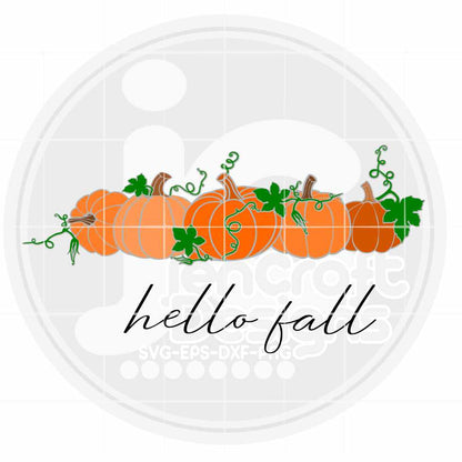Hello Fall svg | Thanksgiving SVG EPS DXF PNG JenCraft Designs