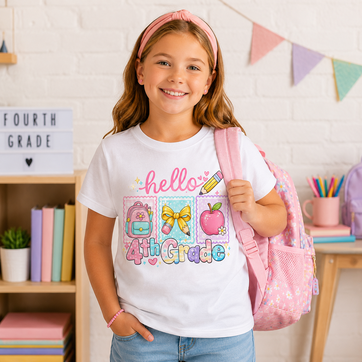 Hello 4th Grade PNG Sublimation Design