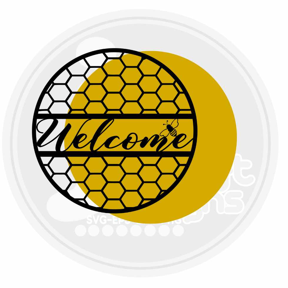 Honeycomb Welcome Sign Svg Eps, Dxf Png Cut File - JenCraft Designs