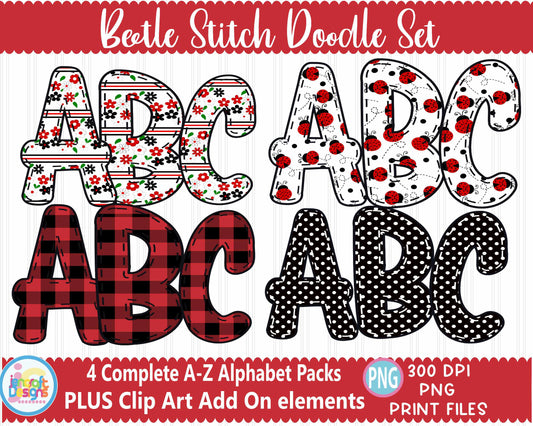 ladybug-alphabet-bundle-doodle-letters-png-sublimation-cute-lady-bug-alpha-pack-digital-bug-clip-art-scrapbook-design-ladybug-clipart-png