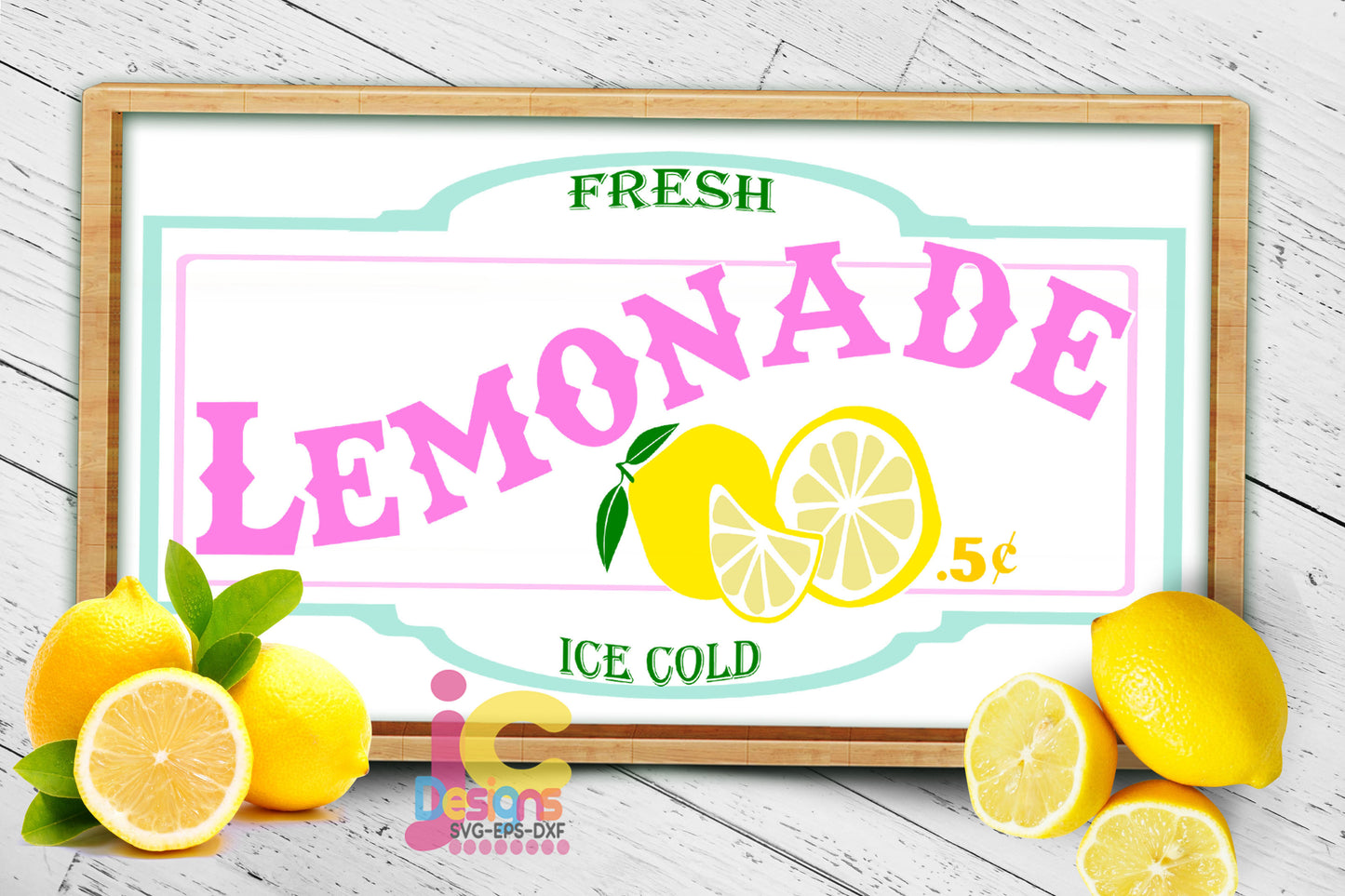 Fresh Lemonade SVG | Farmhouse Lemonade Stand Sign Cut File - JenCraft Designs