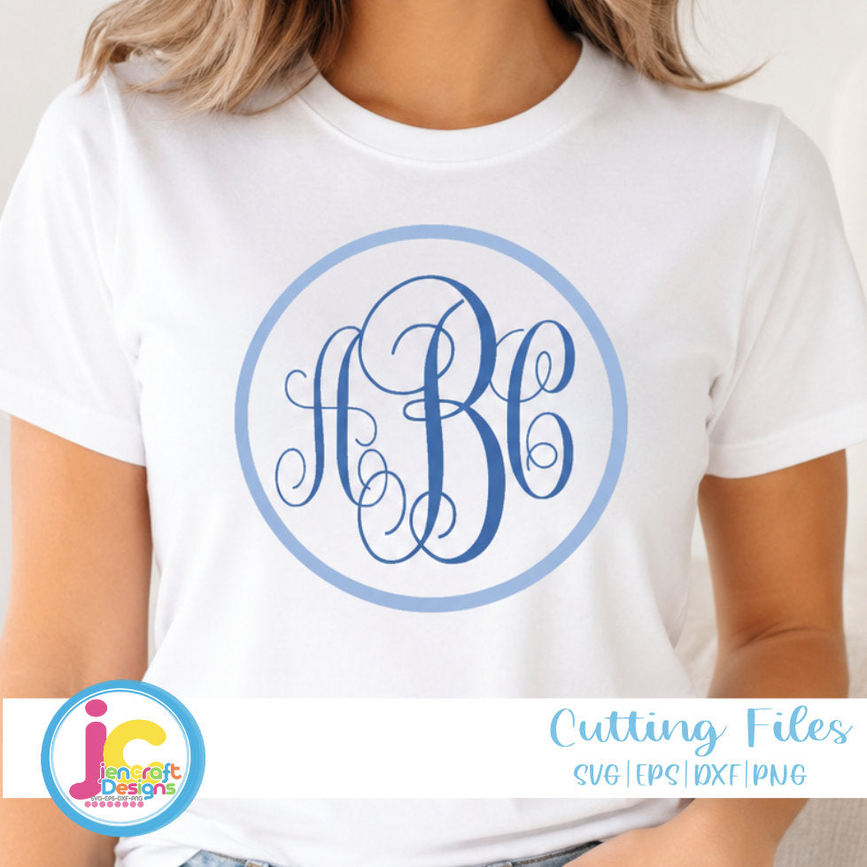 Curly Monogram Letters SVG | Round Alphabet Cut File SVG DXF EPS PNG