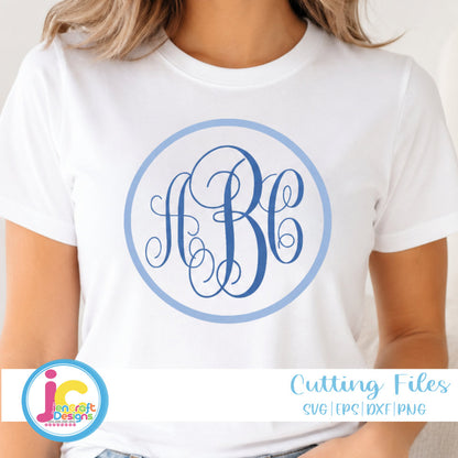 Curly Monogram Letters SVG | Round Alphabet Cut File SVG DXF EPS PNG