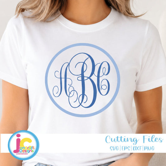 Curly Monogram Letters SVG | Round Alphabet Cut File SVG DXF EPS PNG