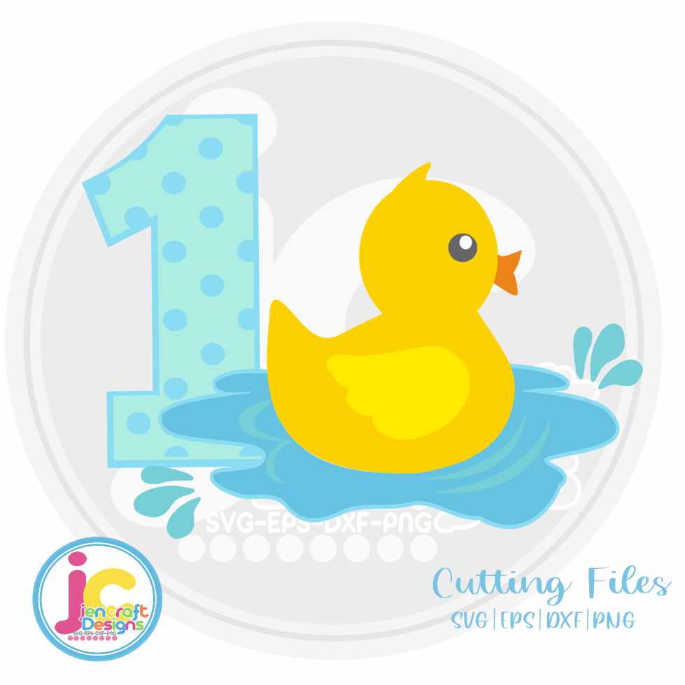 1st Birthday Duck Design SVG, EPS, DXF and PNG - JenCraft Designs