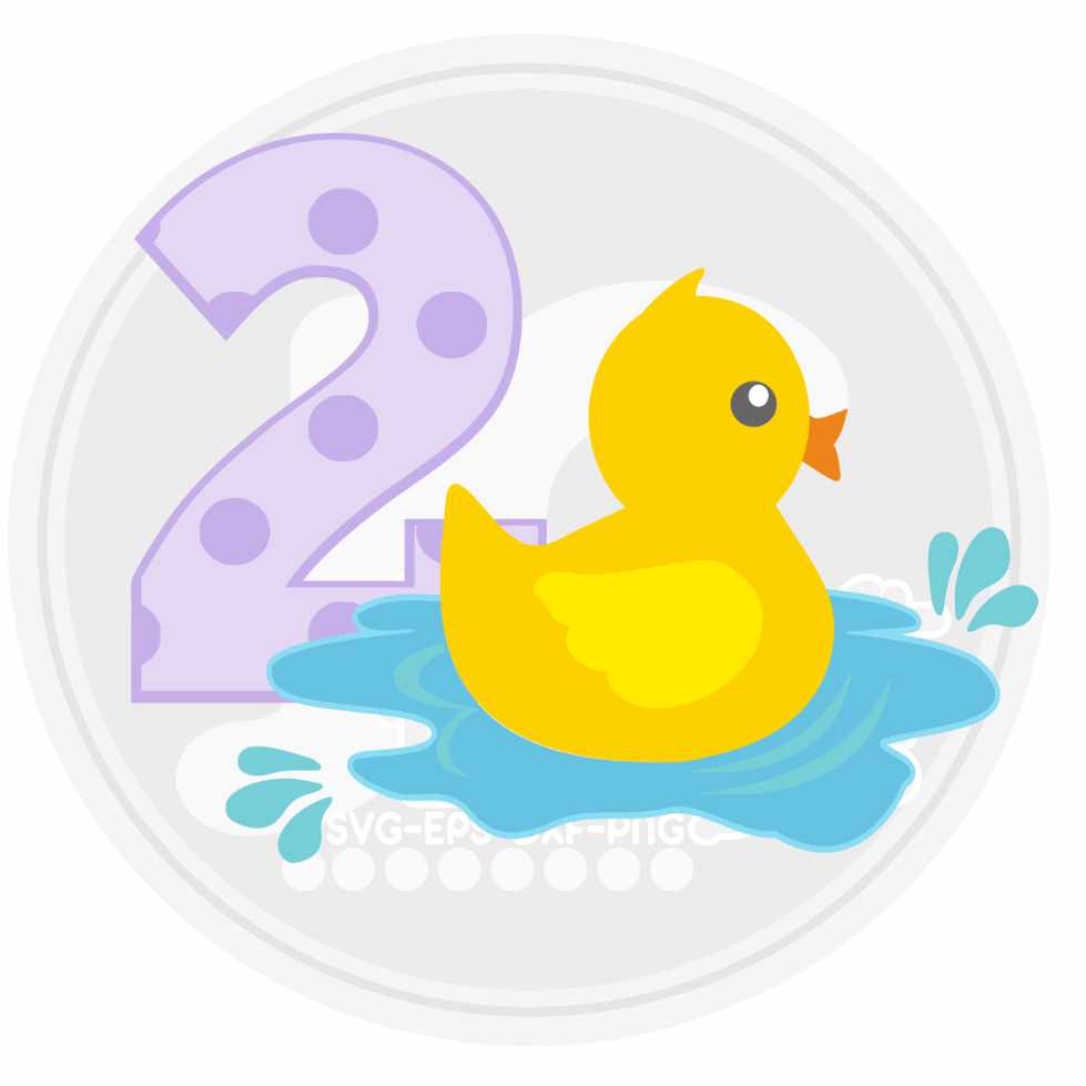 2nd Birthday Duck Design SVG, EPS, DXF and PNG - JenCraft Designs
