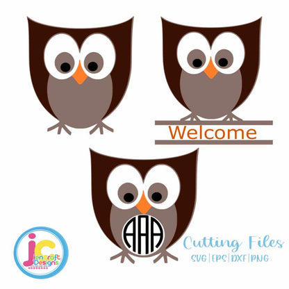 Owl SVG | Country Monogram Frame SVG DXF PNG EPS